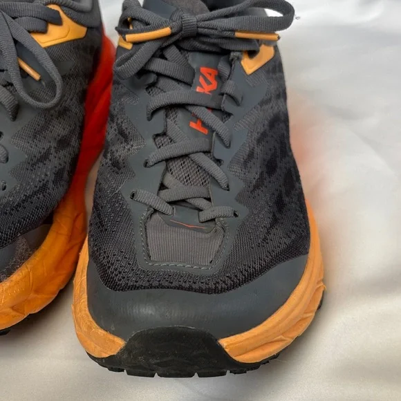 Hoka One One Speedgoat 5 Running Shoes 1123157 Men’s Size 7.5 Flame Gray Orange - Picture 8 of 16